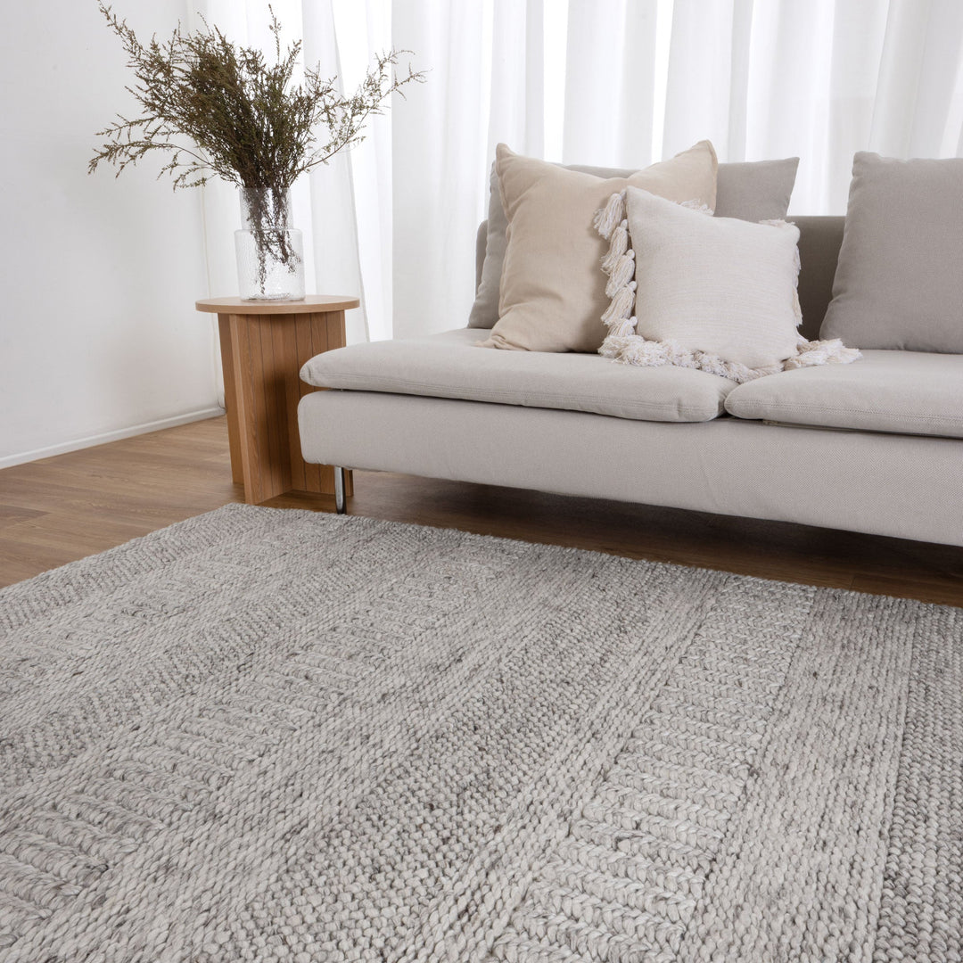 Privilege 002 Wool Rug Grey