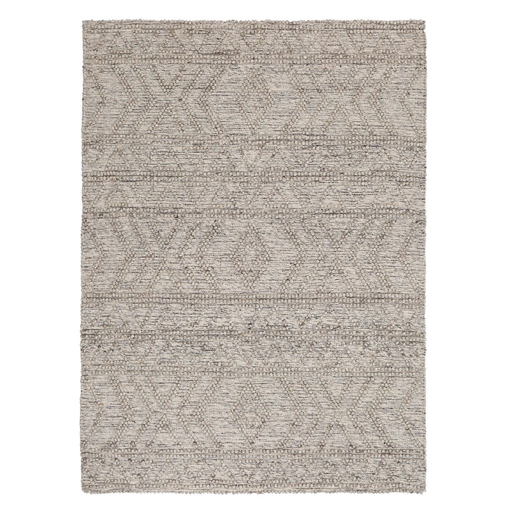 Himalaya Lattice Tribal Ash Wool Rug