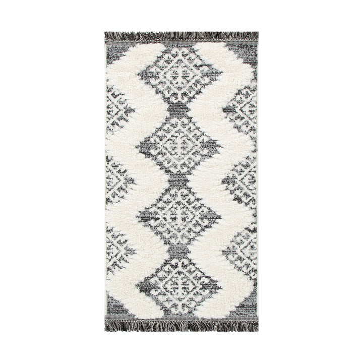 Kaza Tribal Cream Anthracite Rug - 8752A CREA