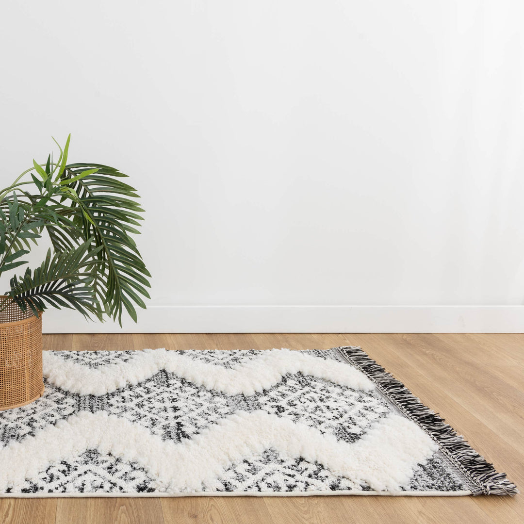 Kaza Tribal Cream Anthracite Rug - 8752A CREA