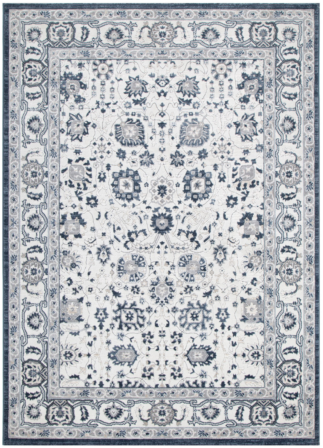 Maya Floral Traditional Blue Rug - M102