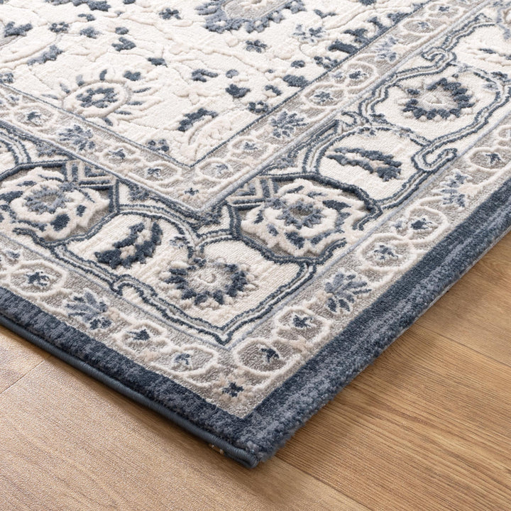 Maya Floral Traditional Blue Rug - M102