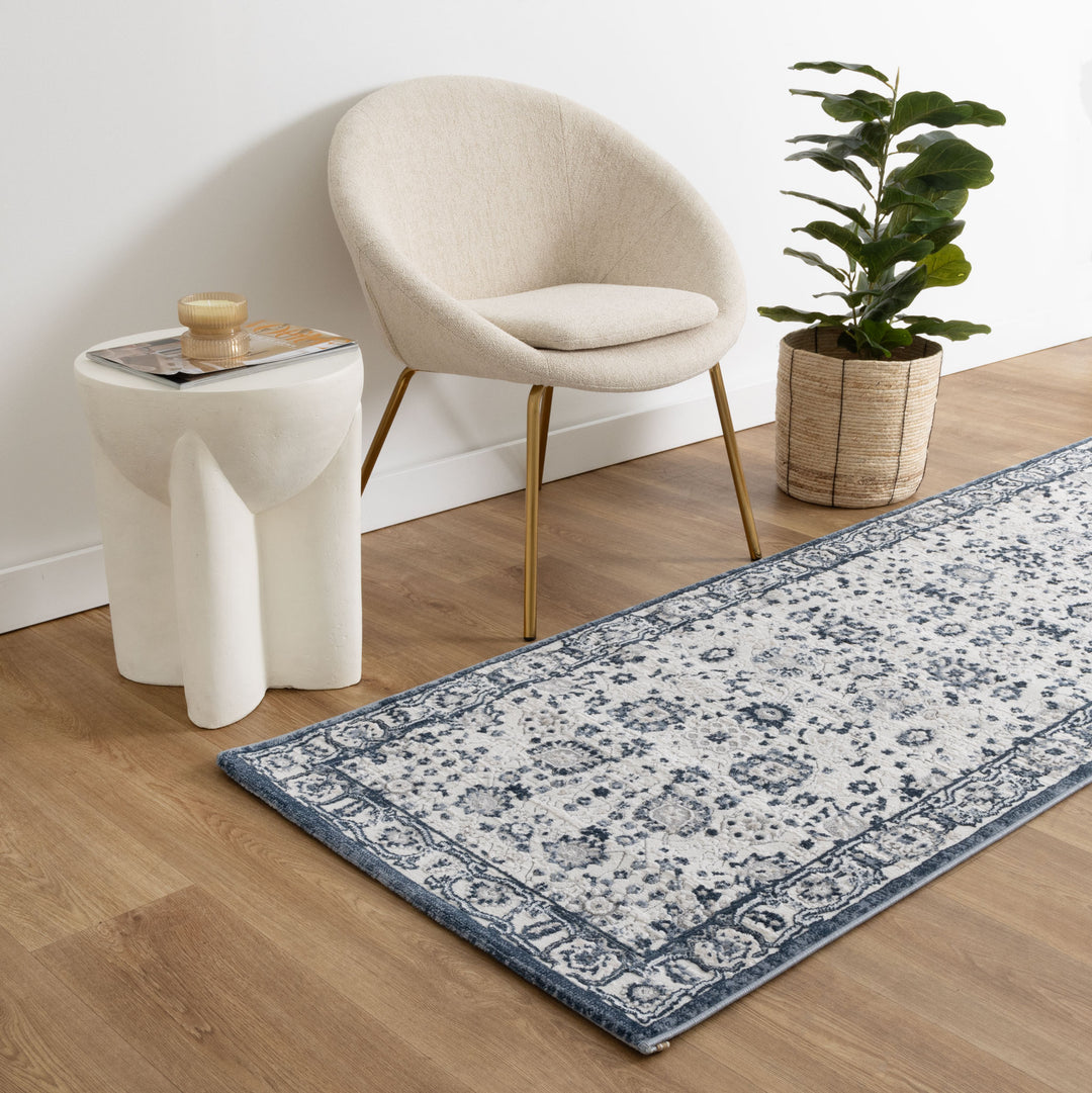 Maya Floral Traditional Blue Rug - M102