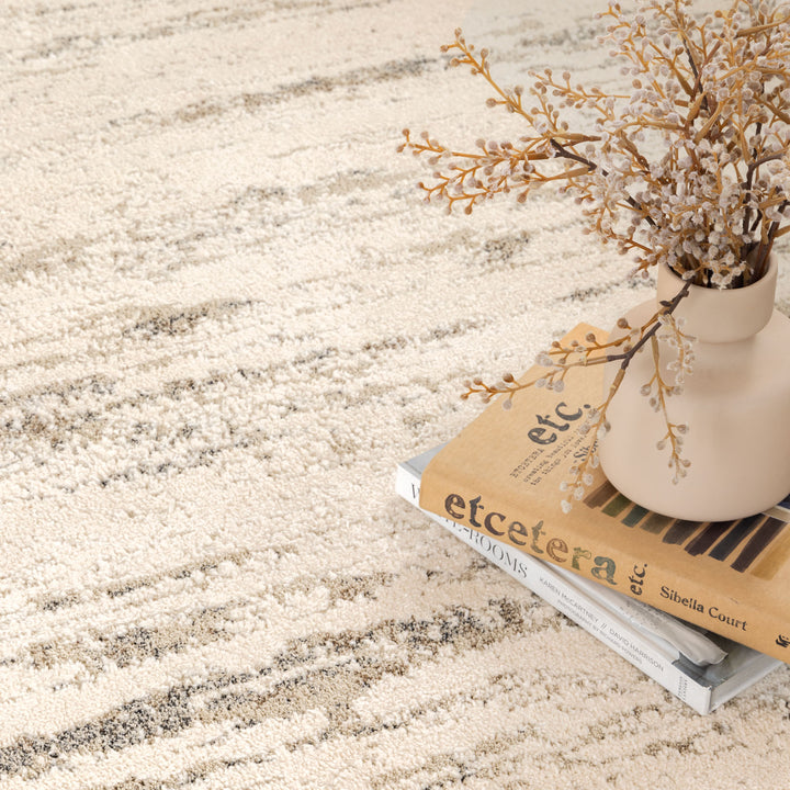 Nizza Faded Cream Beige Rug - N006