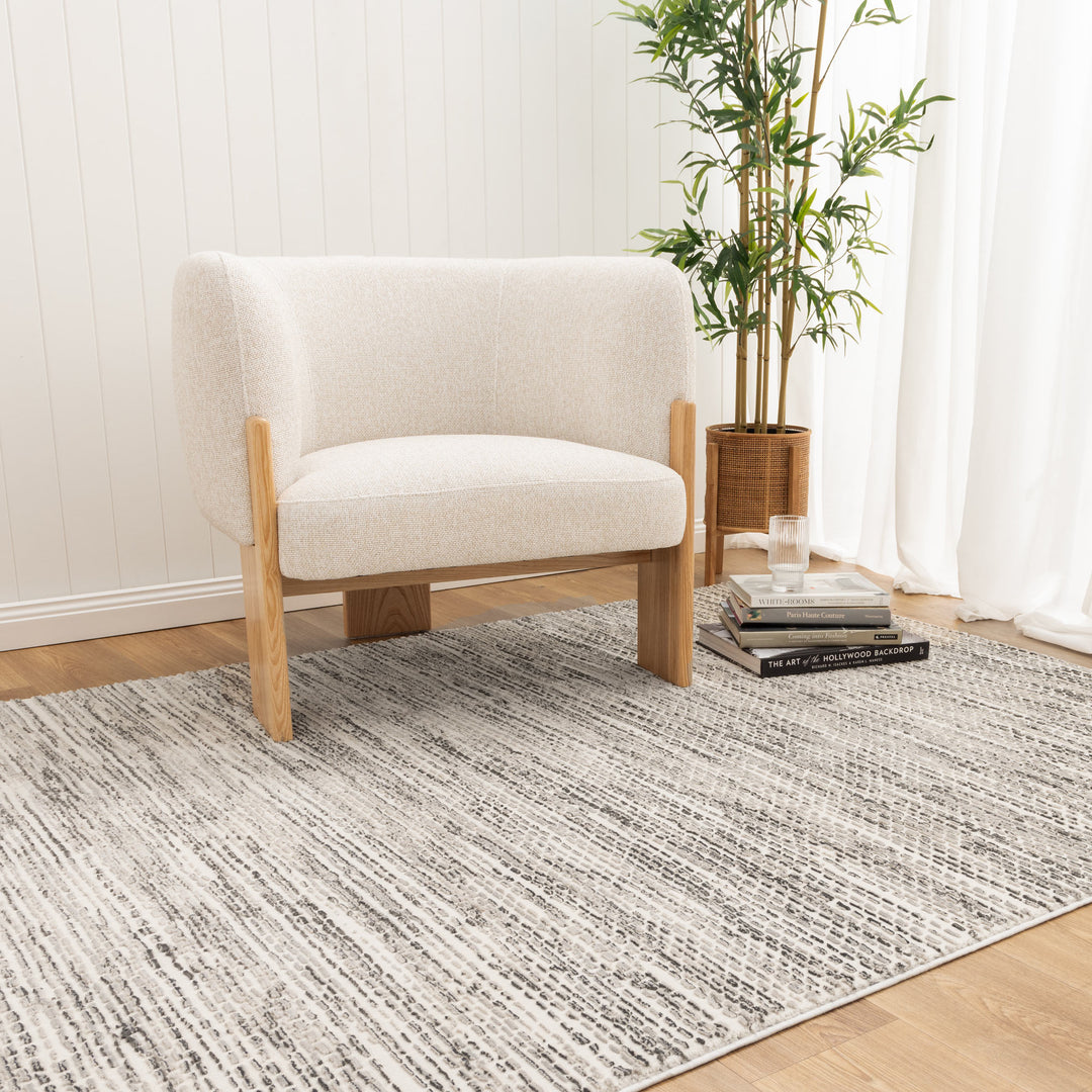 Sign Lines Cream Grey Rug S003