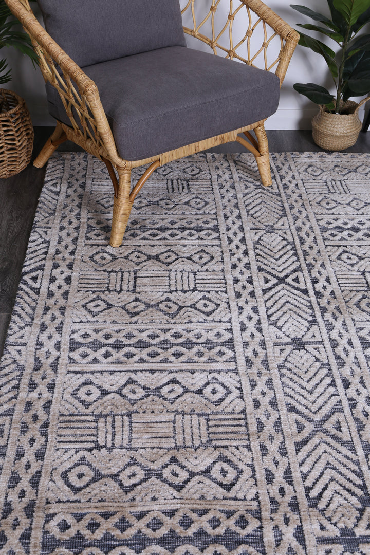 Amritsar Glenroy Blue Tribal Rug - GLENBLUE