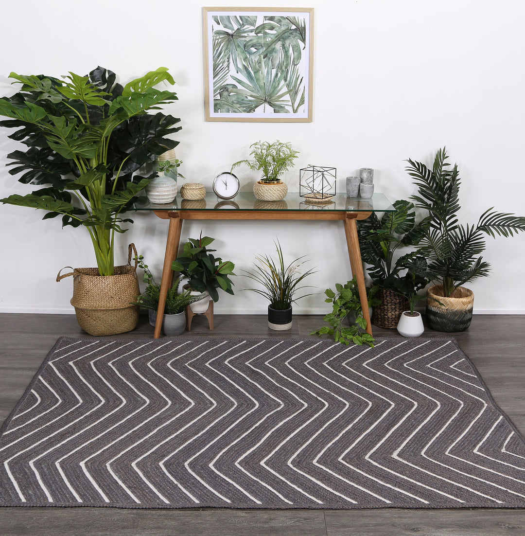 Artisan Grey Natural Chevron Rug