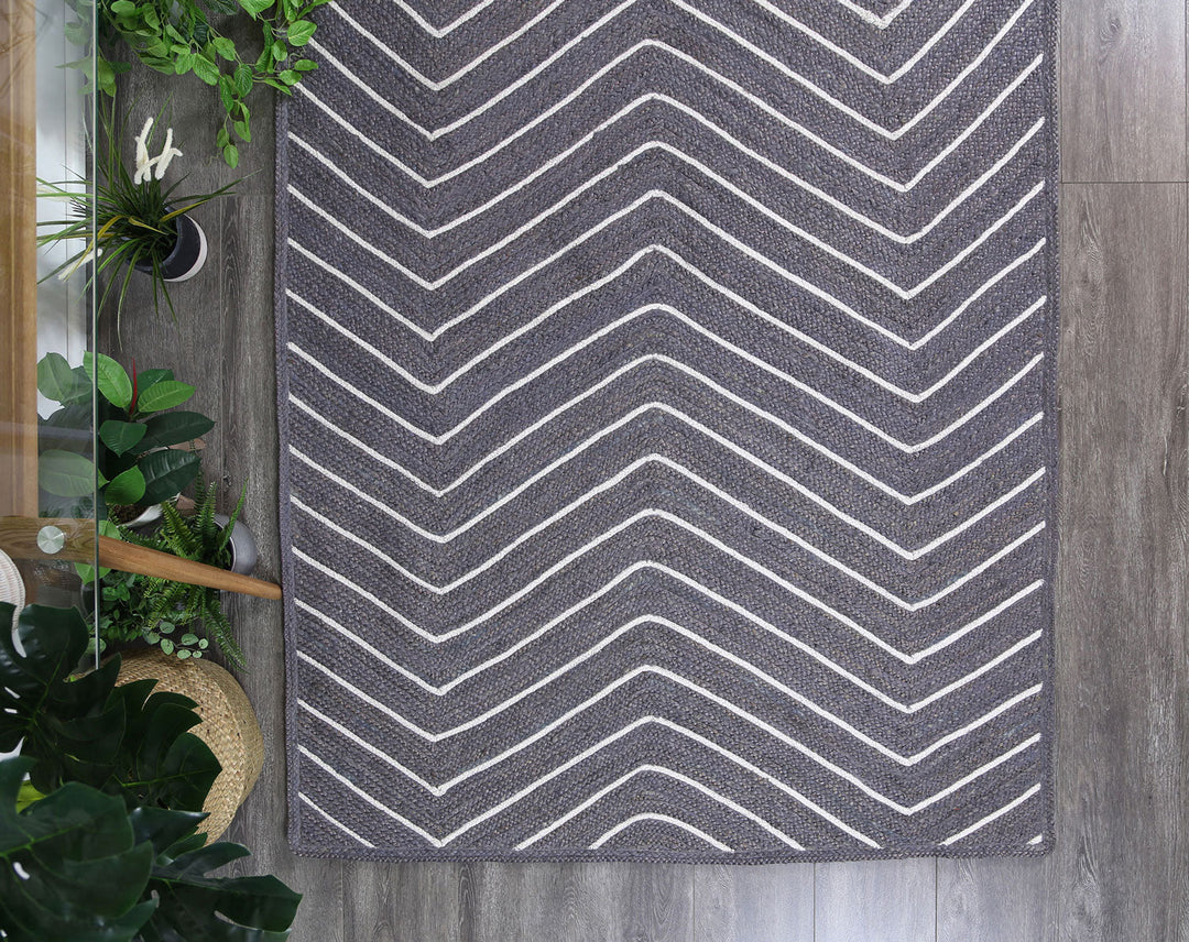 Artisan Grey Natural Chevron Rug