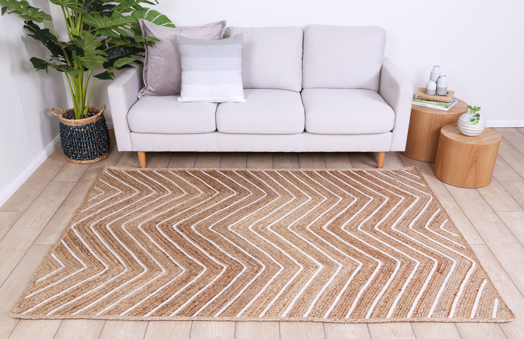 Artisan Beige Natural Chevron Rug