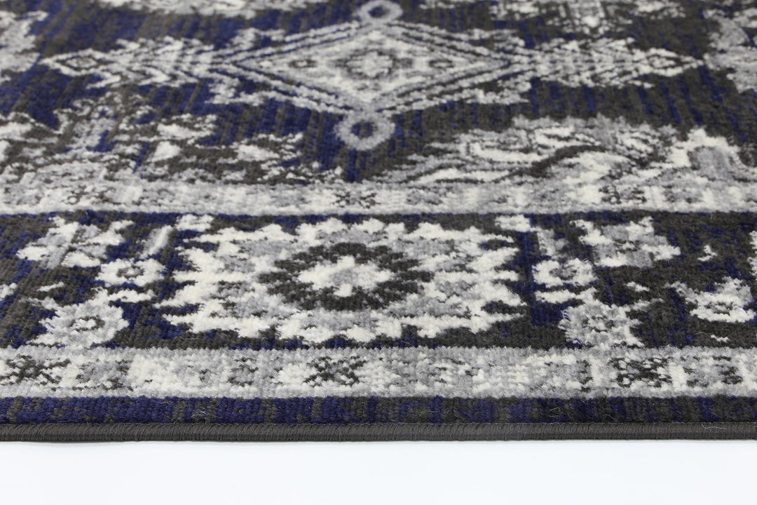 Arya Ziegler Navy Grey Rug - 6890 NAVY