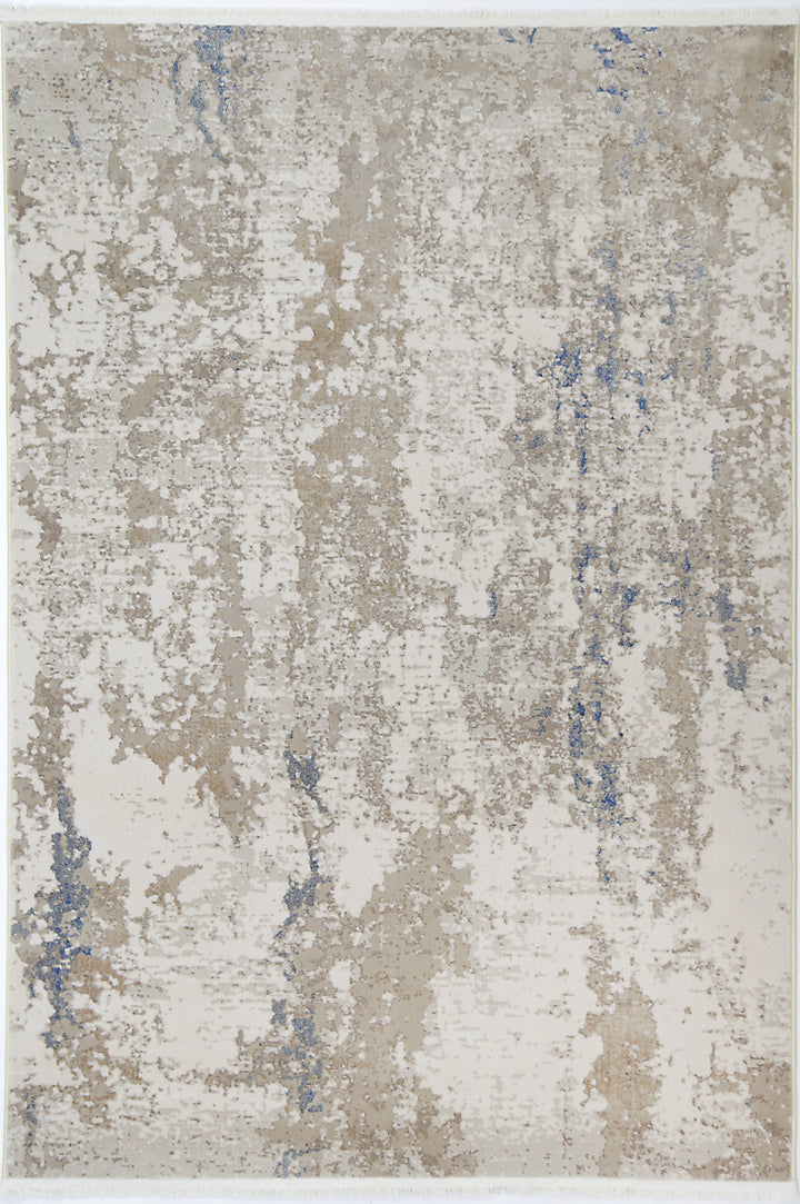 Bohemian Paradise One Modern Beige Blue Rug - 01BBLU