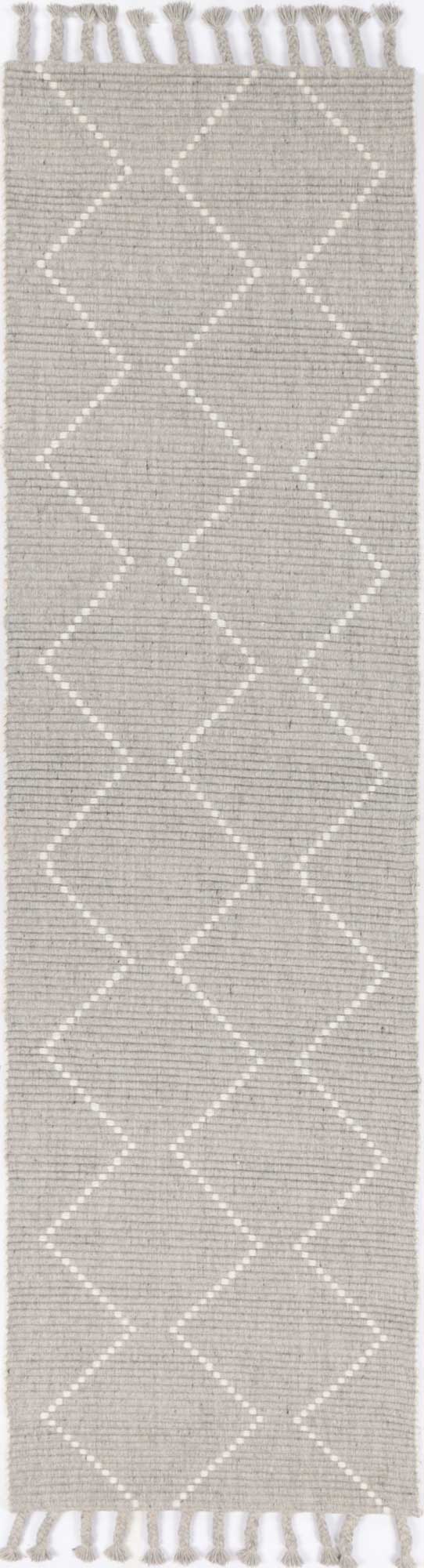 Goa Zig-Zag Wool Blend Grey Rug - D2GRE