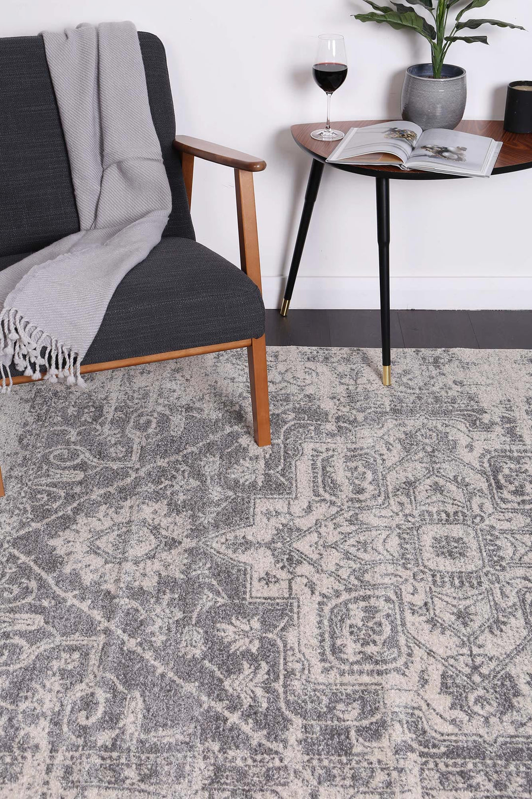 Delicate Audrey Ivory & Grey Rug - DEL20