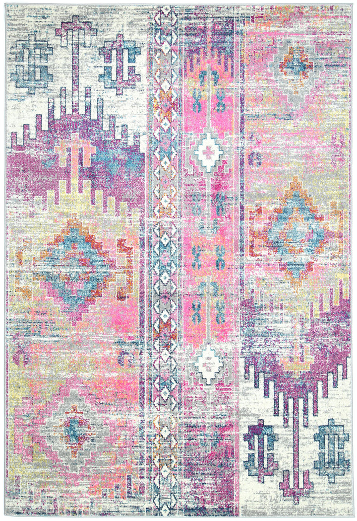 Delicate Ikat Multi Coloured Rug - DELI12