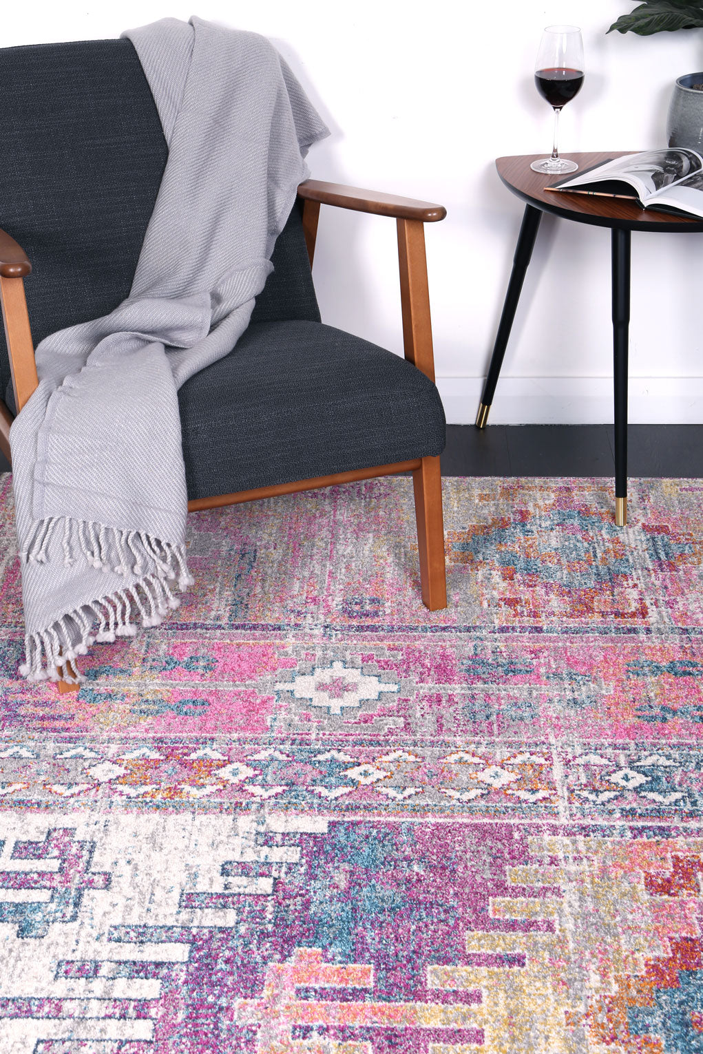 Delicate Ikat Multi Coloured Rug - DELI12