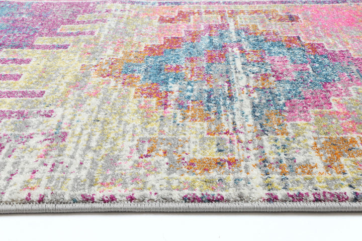 Delicate Ikat Multi Coloured Rug - DELI12