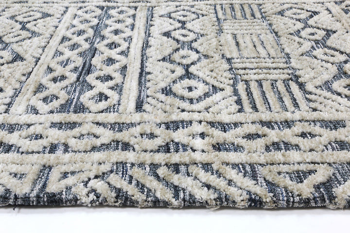 Amritsar Glenroy Blue Tribal Rug - GLENBLUE