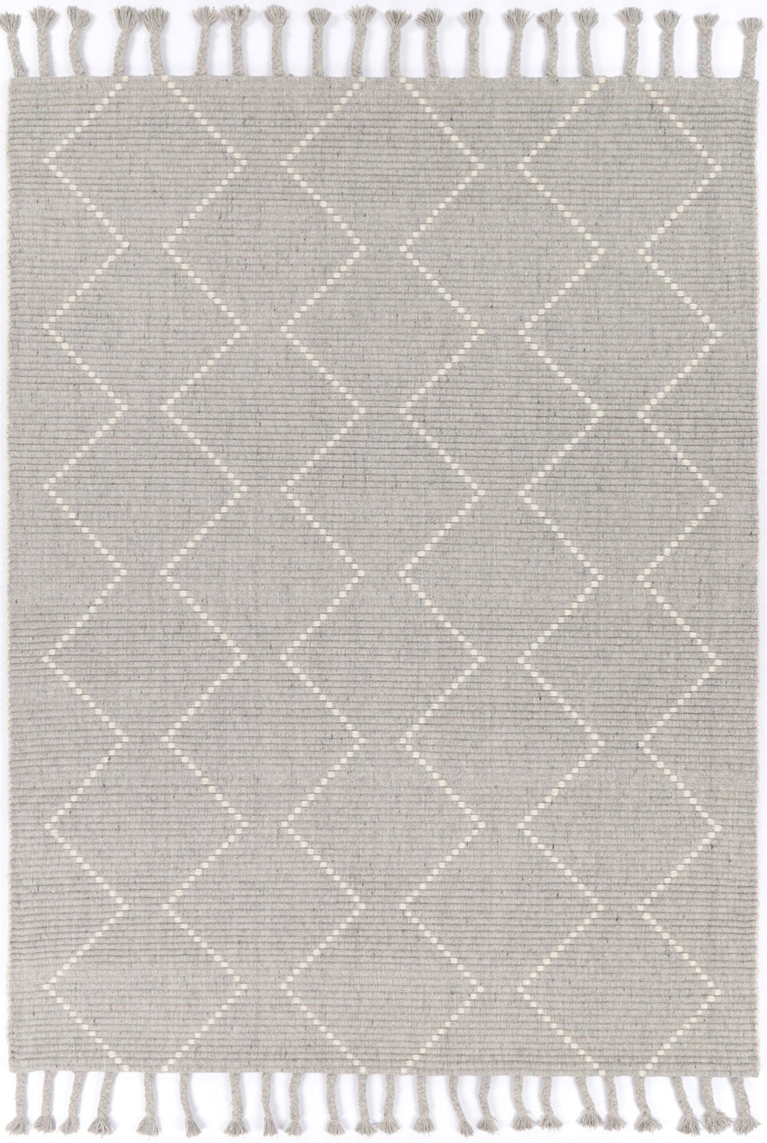 Goa Zig-Zag Wool Blend Grey Rug - D2GRE