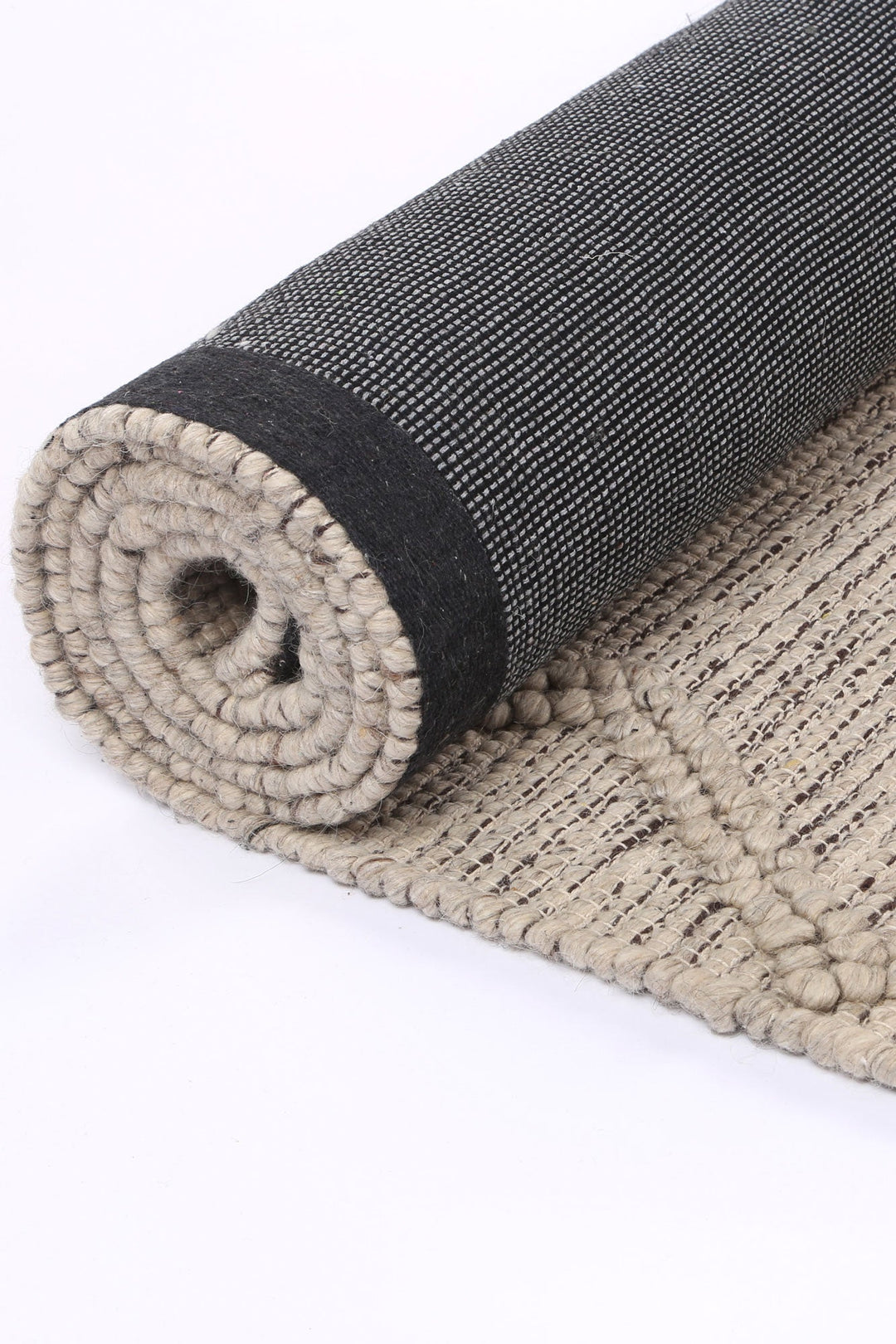 Goa Aztec Wool Blend Ash Rug (No Tassel) - D5ASH