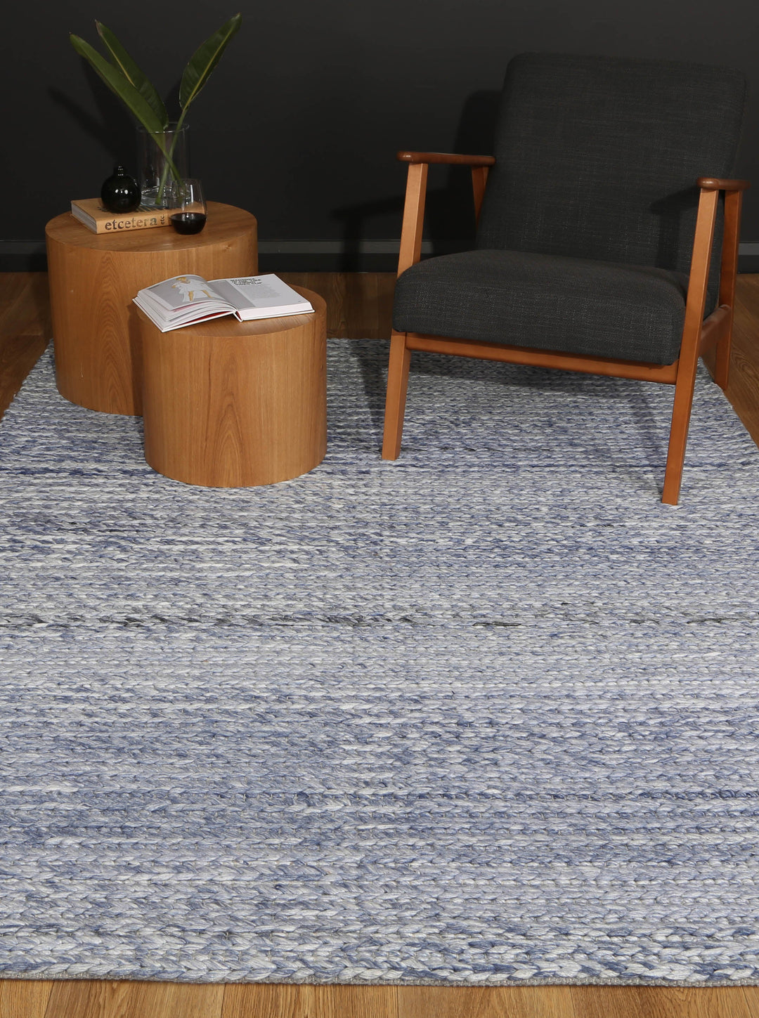 Harlow Cue Blue Wool Blend Rug