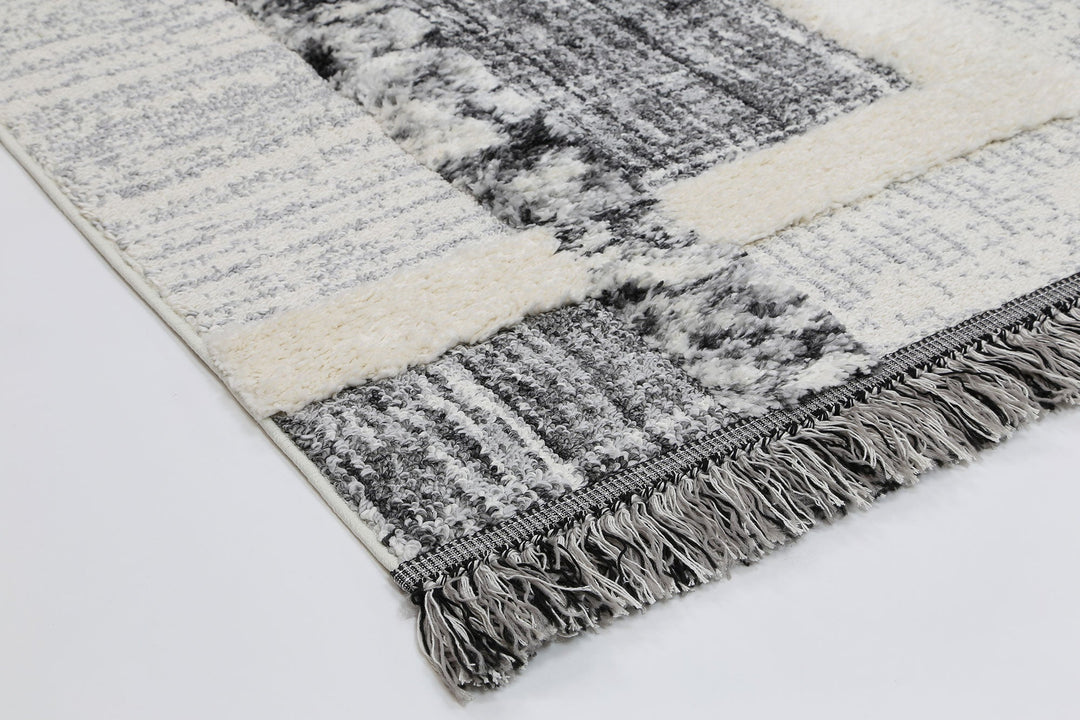 Kaza Tribal Modern Cream Anthracite Rug - 9011B CREA