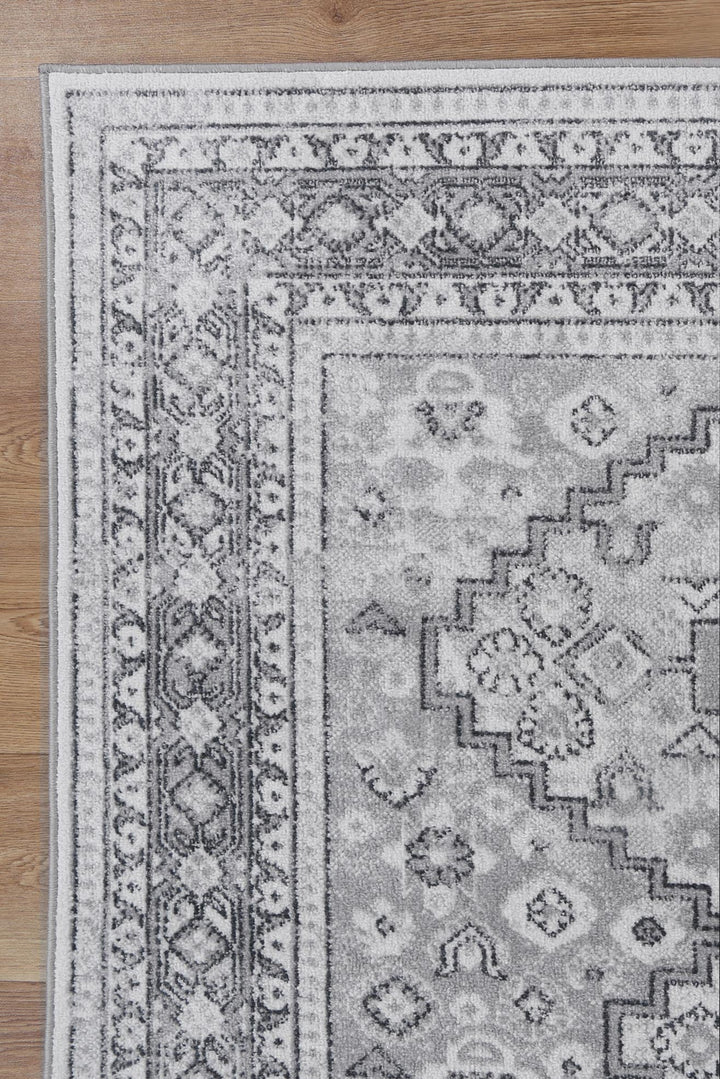 Oporto Mundra Grey Tribal Soft Rug - Oport03