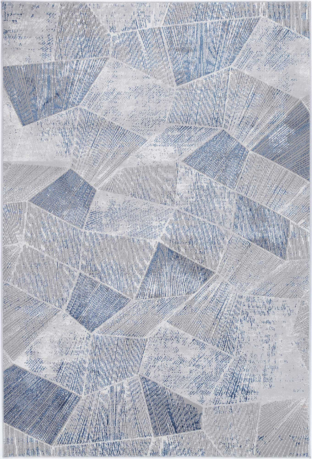 Porto Mason Grey & Blue Geometric Rug - 17