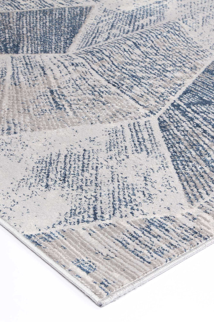 Porto Mason Grey & Blue Geometric Rug - 17