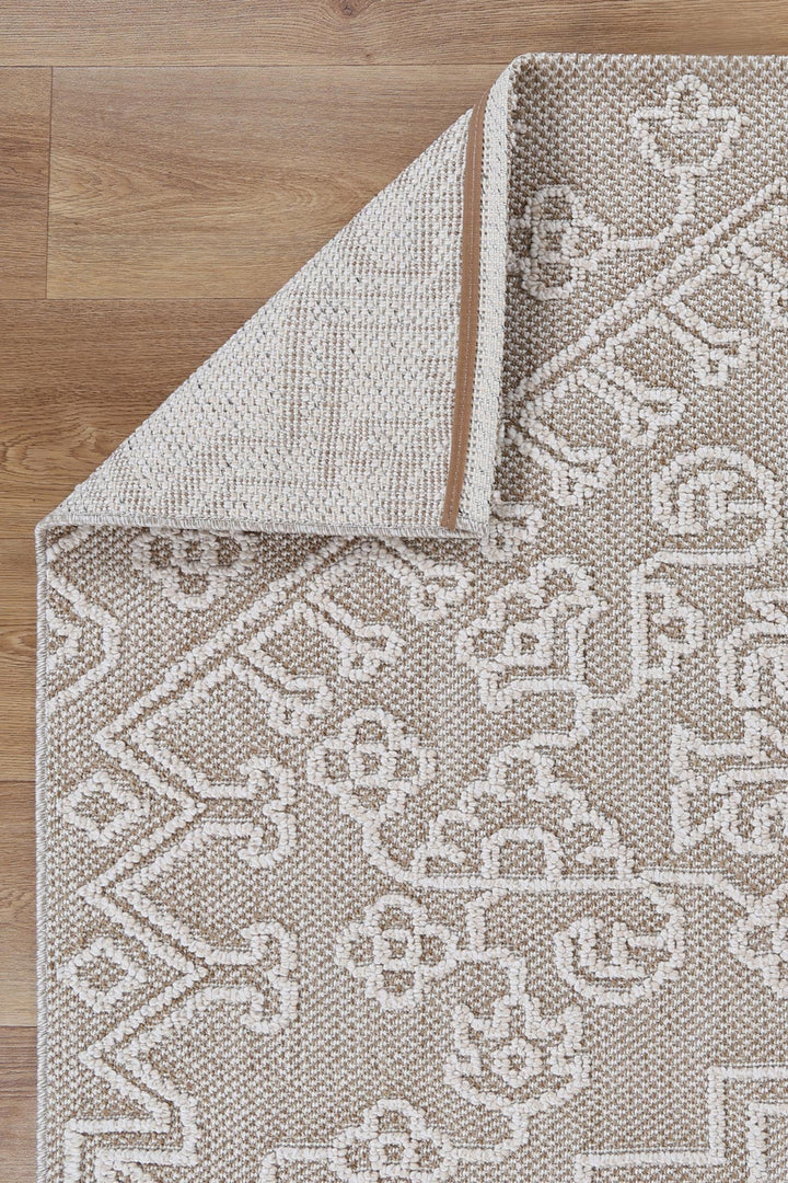 Vanuatu Waita Beige Tribal Flatweave Rug - 13