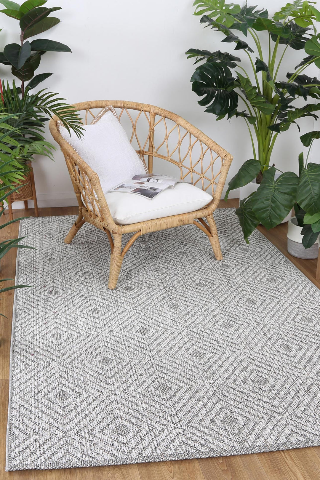 Vanuatu Walasi Ash Geometric Flatweave Rug - 20